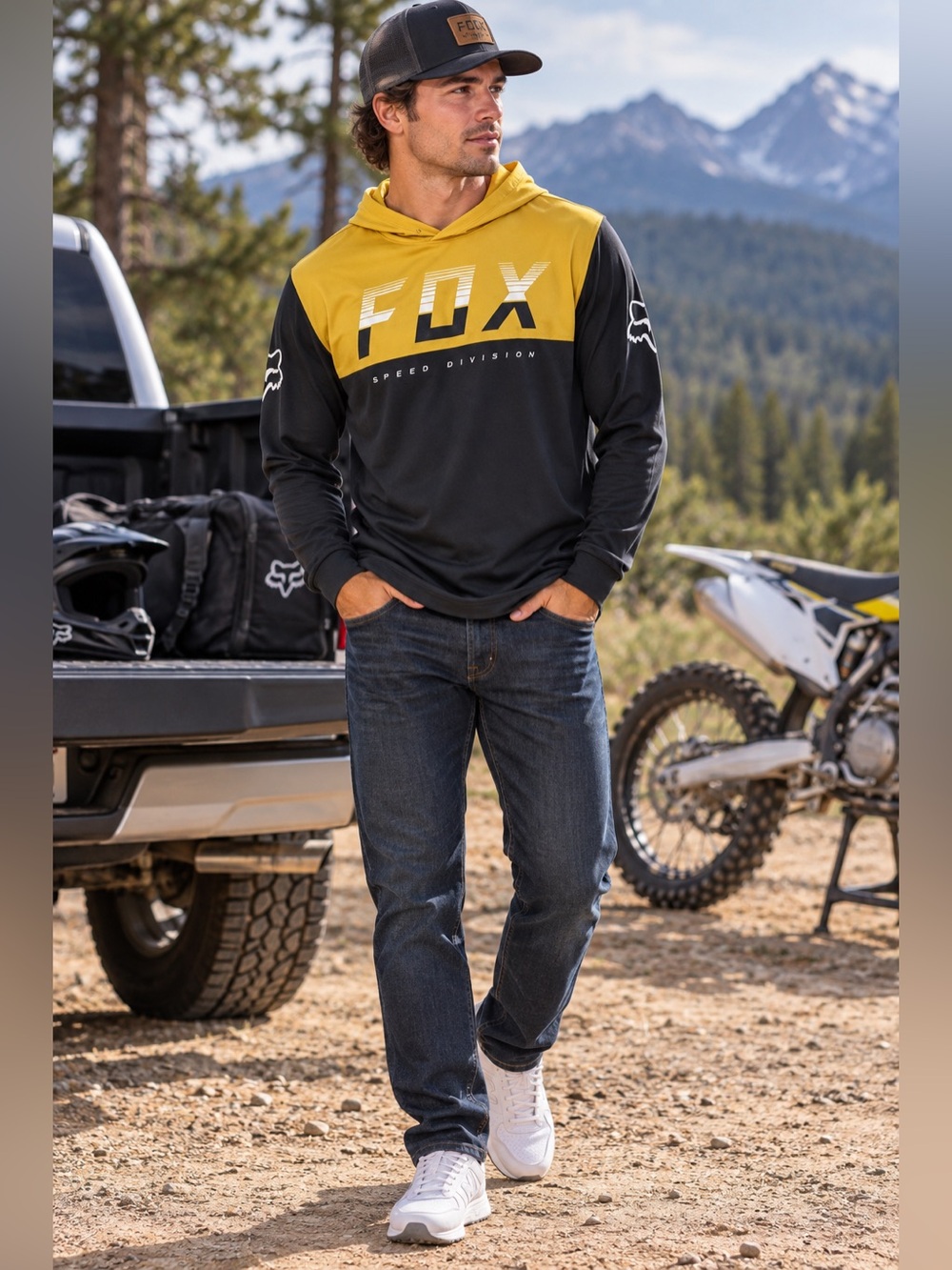 Fox Men's Hoodie in Yellow and Black - M - NWT